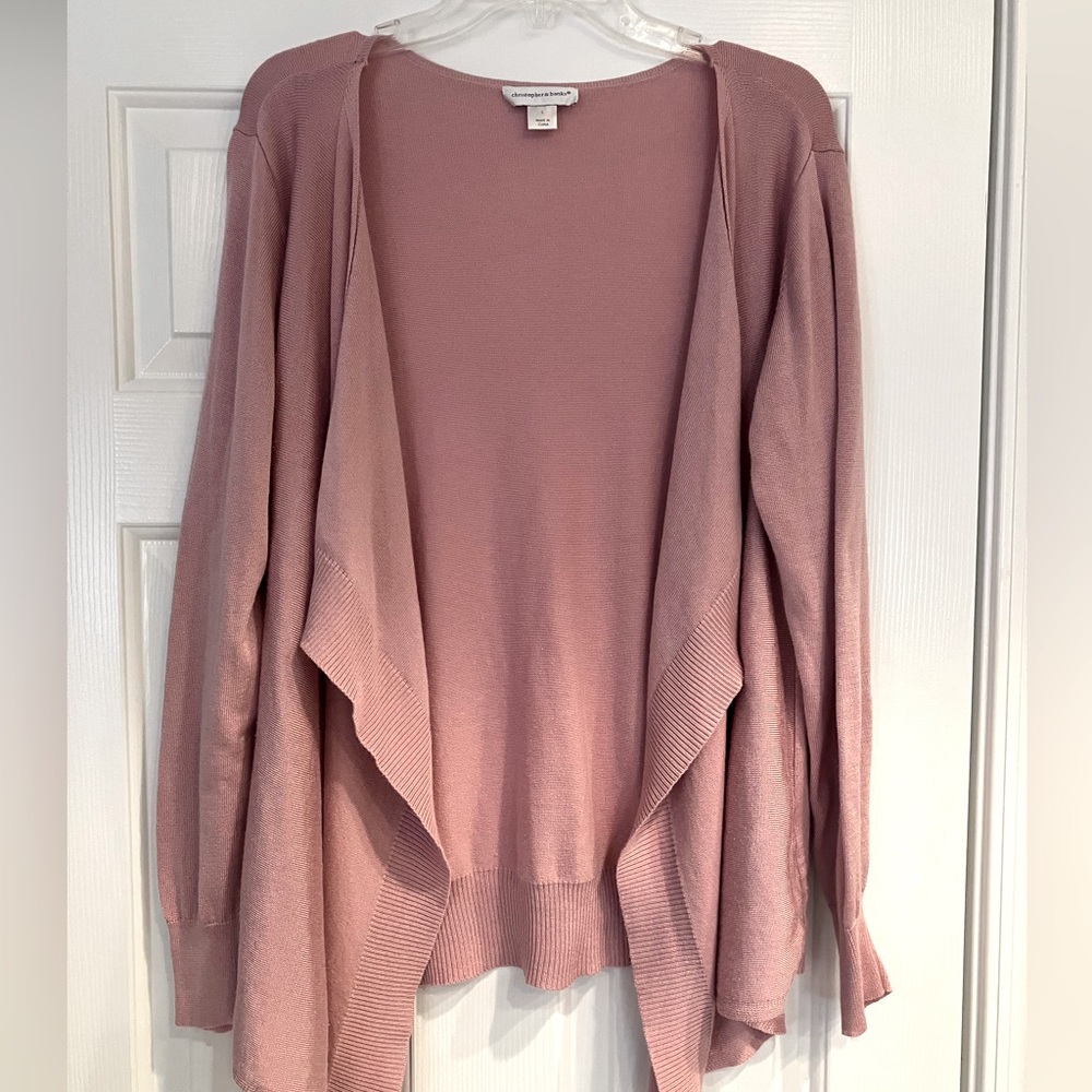 Christopher & Banks Dusty Rose Open Front Cardigan